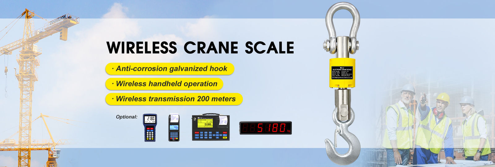 1/2/3t Crane Scale Digital Hanging Scale de peso sem fio eletrônico 3 toneladas