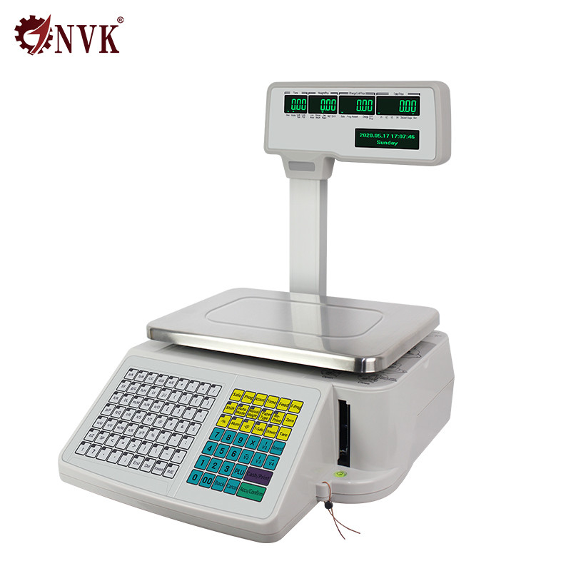 30kg Electronic Barcode Label Printing Weighing Scales Cash Register Barcode Scale