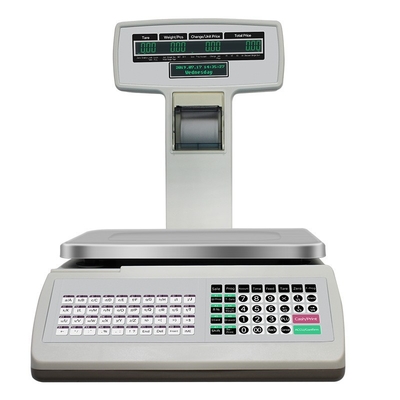 Escala 30kg Bill Ticket Receipt Printing Scale da caixa registadora da precisão alta